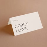 "Convergence" - Place Cards in Cream by Annie Lowe - Folded with Free Guest Printing