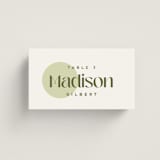 "News!" - Place Cards in Kiwi by Claudia Orengo - Front with Free Guest Printing
