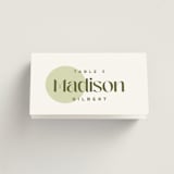 "News!" - Place Cards in Kiwi by Claudia Orengo - Folded with Free Guest Printing