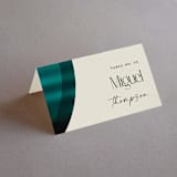 "Spectrum" - Place Cards in Teal by Heather Schertzer - Folded with Free Guest Printing
