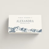 "Mountain Toile" - Place Cards in Denim by Jenna Holcomb - Folded with Free Guest Printing