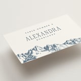 "Mountain Toile" - Place Cards in Denim by Jenna Holcomb - Detail