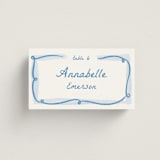 "Giardino" - Place Cards in Blu by Pati Cascino - Front with Free Guest Printing