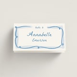 "Giardino" - Place Cards in Blu by Pati Cascino - Folded with Free Guest Printing