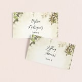 "English Countryside" - Place Cards in Moss by Design Lotus - Front with Free Guest Printing