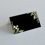 "Laurel of Greens" - Place Cards in Midnight by Jennifer Wick - Blank front