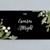 "Laurel of Greens" - Place Cards in Midnight by Jennifer Wick - Detail