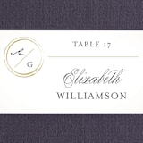 "Monogram Circle Stamp" - Place Cards in Antique White by fatfatin - Detail