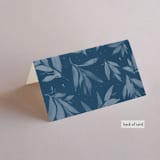 "Linen" - Place Cards in Midnight by Ashley Rosenbaum - Folded Back of Card
