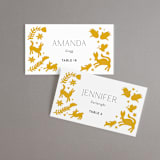 "Otomi" - Place Cards in Sunshine by Shari Margolin - Front with Free Guest Printing