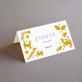 "Otomi" - Place Cards in Sunshine by Shari Margolin - Folded with Free Guest Printing