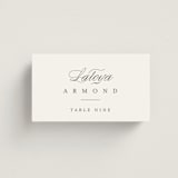 "Crawford" - Place Cards in Ivory by Amy Kross - Front with Free Guest Printing