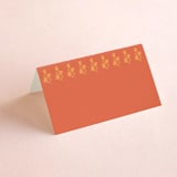 "Heritage Paisley" - Place Cards in Tangerine by Kanika Mathur - Blank front