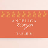 "Heritage Paisley" - Place Cards in Tangerine by Kanika Mathur - Detail