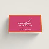 "Varna" - Place Cards in Fuchsia by Pati Cascino - Folded with Free Guest Printing