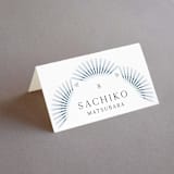 "AKARI" - Place Cards in Wave by Melanie Kosuge - Folded with Free Guest Printing
