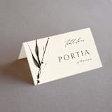 "Bambusa" - Place Cards in Almond by Anastasia Makarova - Folded with Free Guest Printing