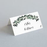 "Wall Flower" - Place Cards in Greenery by Jennifer Postorino - Folded with Free Guest Printing