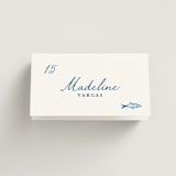 "Positano" - Place Cards in Cerulean by Tamara Hilje - Folded with Free Guest Printing