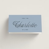 "Cheers" - Place Cards in Sky by Blustery August - Folded with Free Guest Printing