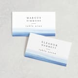 "Watercolour Stripe" - Place Cards in Azure by Bethan - Front with Free Guest Printing