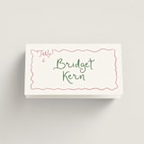 "Squiggly type" - Place Cards in Carnation by Creo Study - Folded with Free Guest Printing