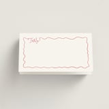 "Squiggly type" - Place Cards in Carnation by Creo Study - Blank front