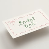 "Squiggly type" - Place Cards in Carnation by Creo Study - Detail