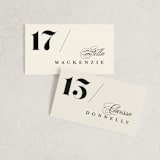 "Big Date" - Place Cards in Ivory by Anastasia Makarova - Front with Free Guest Printing