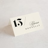 "Big Date" - Place Cards in Ivory by Anastasia Makarova - Folded with Free Guest Printing