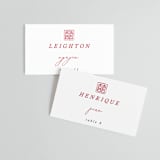 "Double Xi" - Place Cards in Cherry by fatfatin - Front with Free Guest Printing