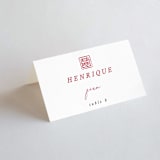 "Double Xi" - Place Cards in Cherry by fatfatin - Folded with Free Guest Printing