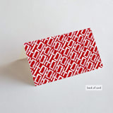 "Double Xi" - Place Cards in Cherry by fatfatin - Folded Back of Card