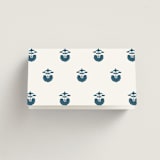 "Kantha Quilt" - Place Cards in Indigo by Nazia Hyder - Folded Back of Card