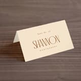 "Classic Touch" - Place Cards in Rust by April Astudillo - Folded with Free Guest Printing