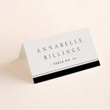 "Cambridge" - Place Cards in Tuxedo by Amy Kross - Folded with Free Guest Printing