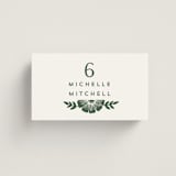 "Block Print Frame" - Place Cards in Fern by Katharine Watson - Front with Free Guest Printing