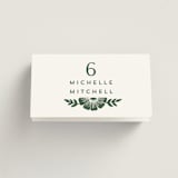 "Block Print Frame" - Place Cards in Fern by Katharine Watson - Folded with Free Guest Printing