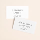 "Plaza" - Place Cards in Onyx by Lauren Chism - Front with Free Guest Printing