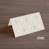 "Moderne" - Place Cards in Graphite by Everett Paper Goods - Folded Back of Card