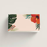 "Tropical Oasis" - Place Cards in Coral by Joanna Griffin - Blank front