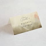 "Pastel Sky" - Place Cards in Moss by Hannah Williams - Folded with Free Guest Printing