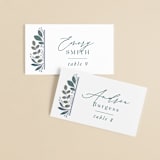 "Flourish" - Place Cards in Bluemoon by Jen Owens - Front with Free Guest Printing