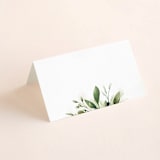 "Greenery Banner" - Place Cards in Navy by Susan Moyal - Blank front