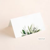 "Greenery Banner" - Place Cards in Navy by Susan Moyal - Folded Back of Card