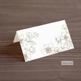 "Floral Ampersand Monogram" - Place Cards in Toffee by Amanda Day - Folded Back of Card