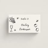 "Inky" - Place Cards in Sugar by Cass Loh - Front with Free Guest Printing