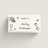 "Inky" - Place Cards in Sugar by Cass Loh - Folded with Free Guest Printing