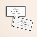 "At Last" - Place Cards in Onyx by Lauren Chism - Front with Free Guest Printing