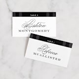 "Wedding Plaid" - Place Cards in Obsidian by Jill Means - Front with Free Guest Printing